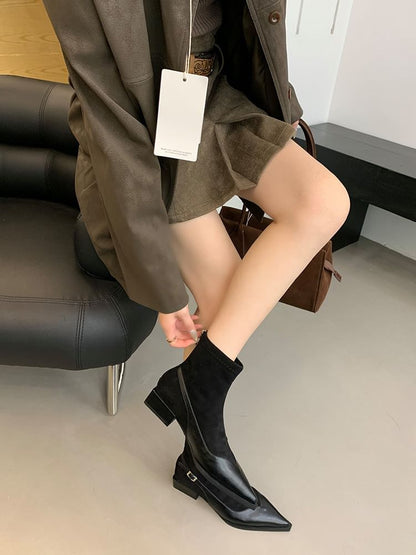 Sample Low Heel Pointed Toe Short Boots