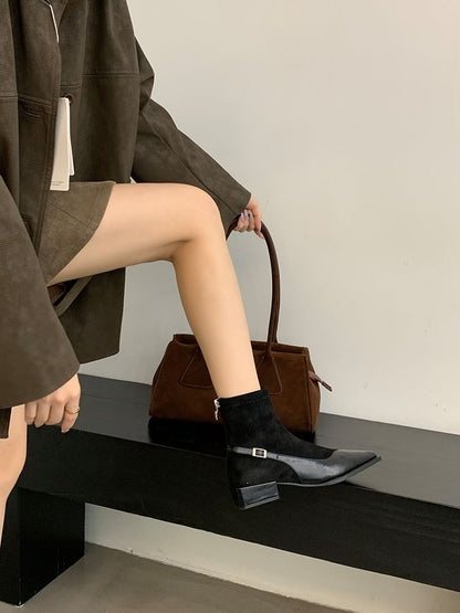 Sample Low Heel Pointed Toe Short Boots