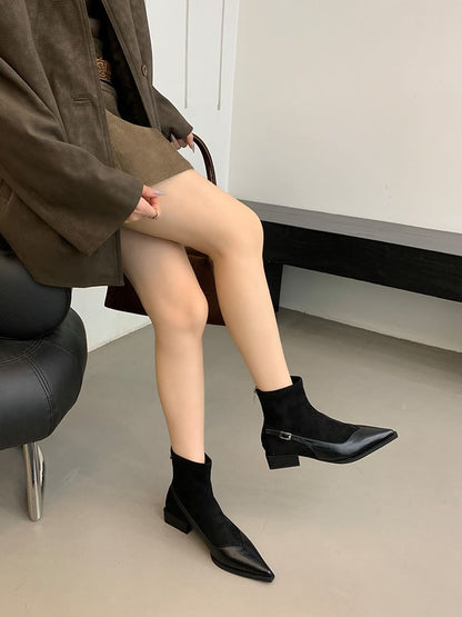 Sample Low Heel Pointed Toe Short Boots
