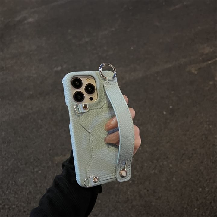 Faux Case Mirror Phone Heart Leather