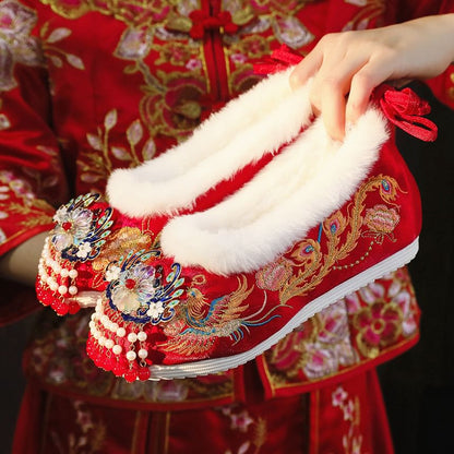 Wedge Beaded Heel Hidden Pumps Designs) (Various Embroidered