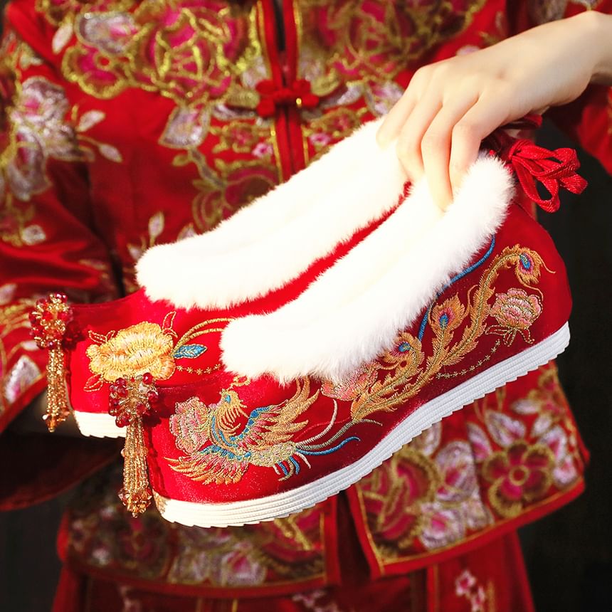 Wedge Beaded Heel Hidden Pumps Designs) (Various Embroidered