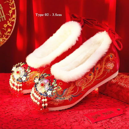 Wedge Beaded Heel Hidden Pumps Designs) (Various Embroidered