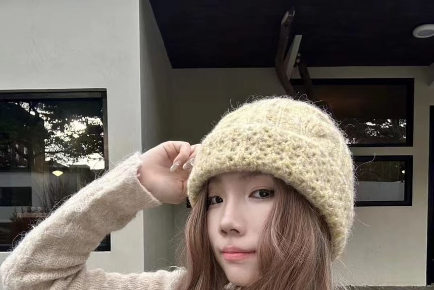 Beanie Knit Cable Plain