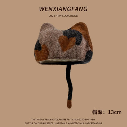 Beret Patterned Cat Ear
