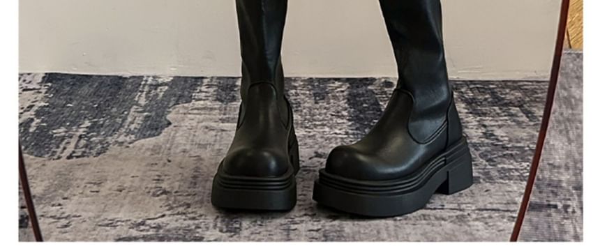 Sample Faux Leather Platform Over-The-Knee Boots