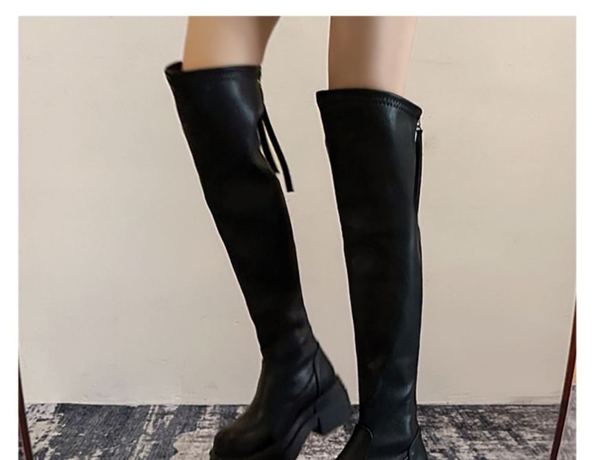 Sample Faux Leather Platform Over-The-Knee Boots