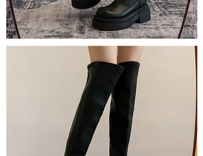 Sample Faux Leather Platform Over-The-Knee Boots