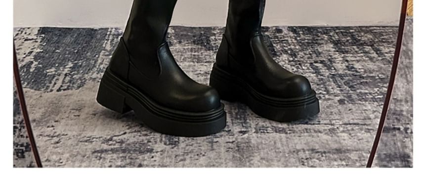 Sample Faux Leather Platform Over-The-Knee Boots
