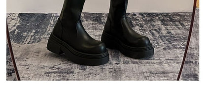 Sample Faux Leather Platform Over-The-Knee Boots
