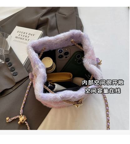 Gradient Star Print Chain Strap Bucket Bag