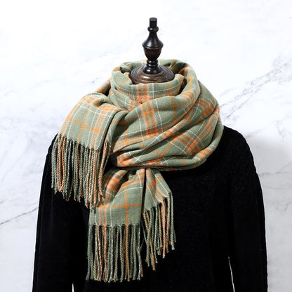 Scarf Plaid Fringe