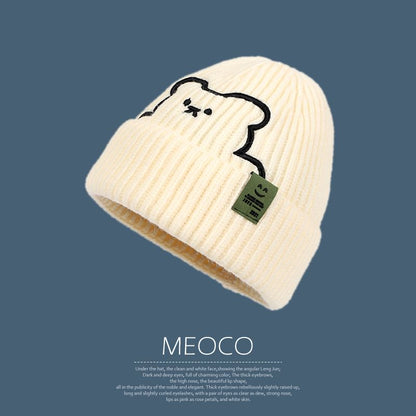 Beanie Plain Bear / Embroidered