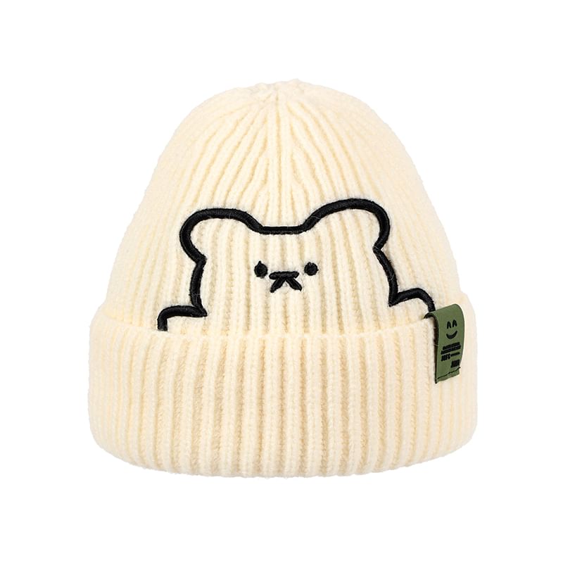 Beanie Plain Bear / Embroidered