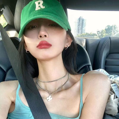Baseball Cap Plain Embroidered Lettering /