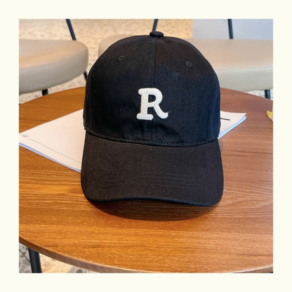 Baseball Cap Plain Embroidered Lettering /