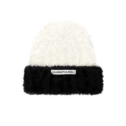 Plain Fluffy / Knit Beanie Cable