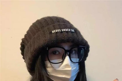 Bear Ribbed Plain / Fluffy Beanie Hat Ear