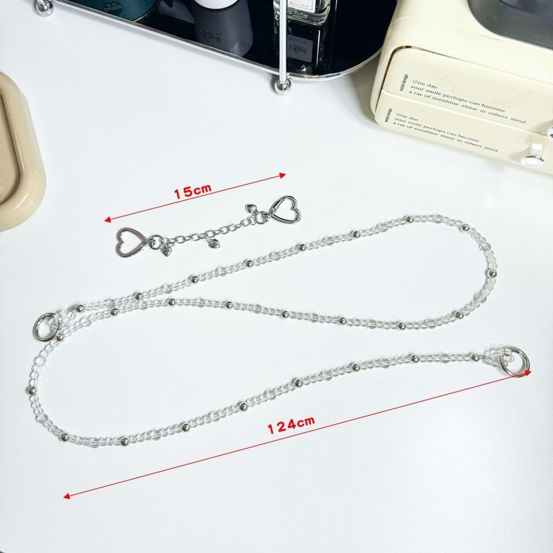 Lanyard Phone Crystal Alloy Faux Heart Buckled