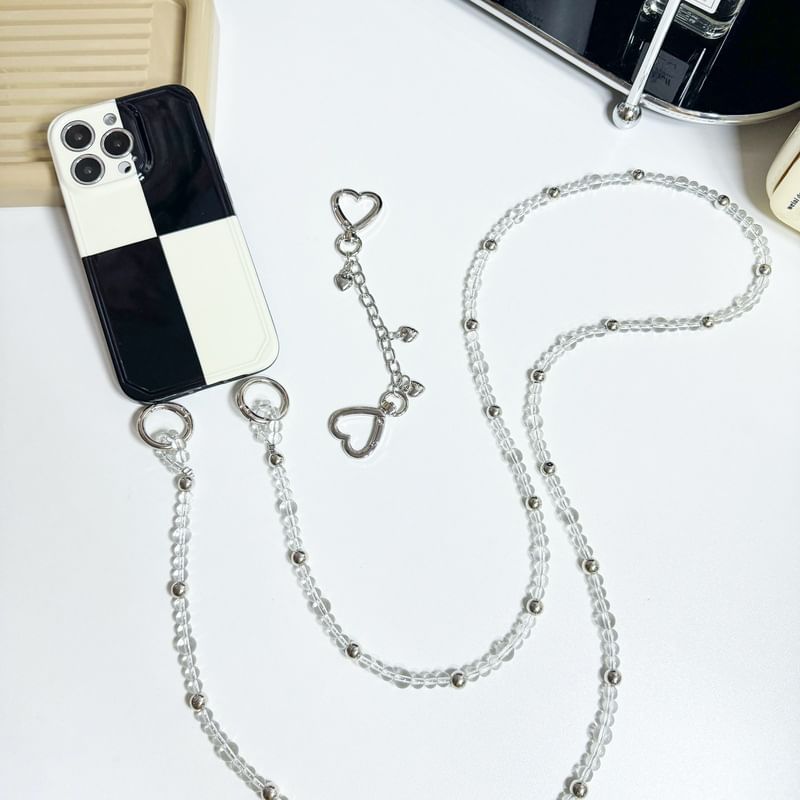 Lanyard Phone Crystal Alloy Faux Heart Buckled