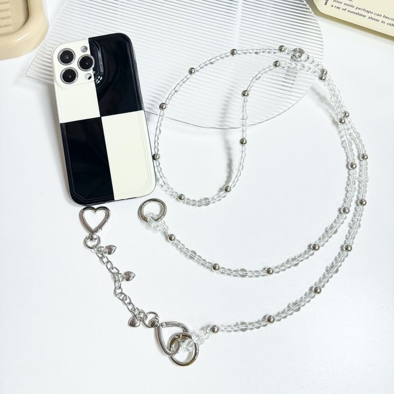 Lanyard Phone Crystal Alloy Faux Heart Buckled