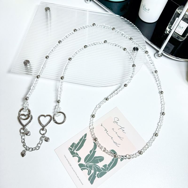 Lanyard Phone Crystal Alloy Faux Heart Buckled
