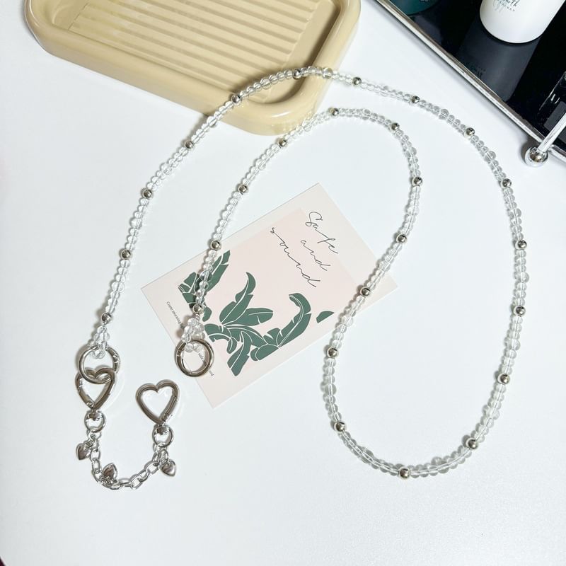 Lanyard Phone Crystal Alloy Faux Heart Buckled