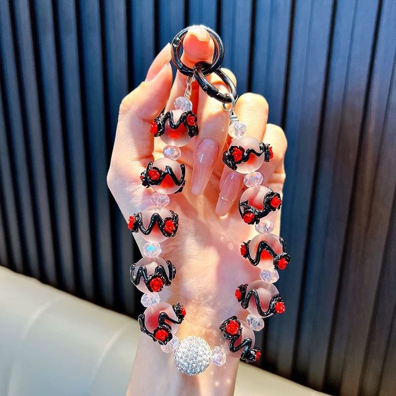 Bead Phone Rose Strap