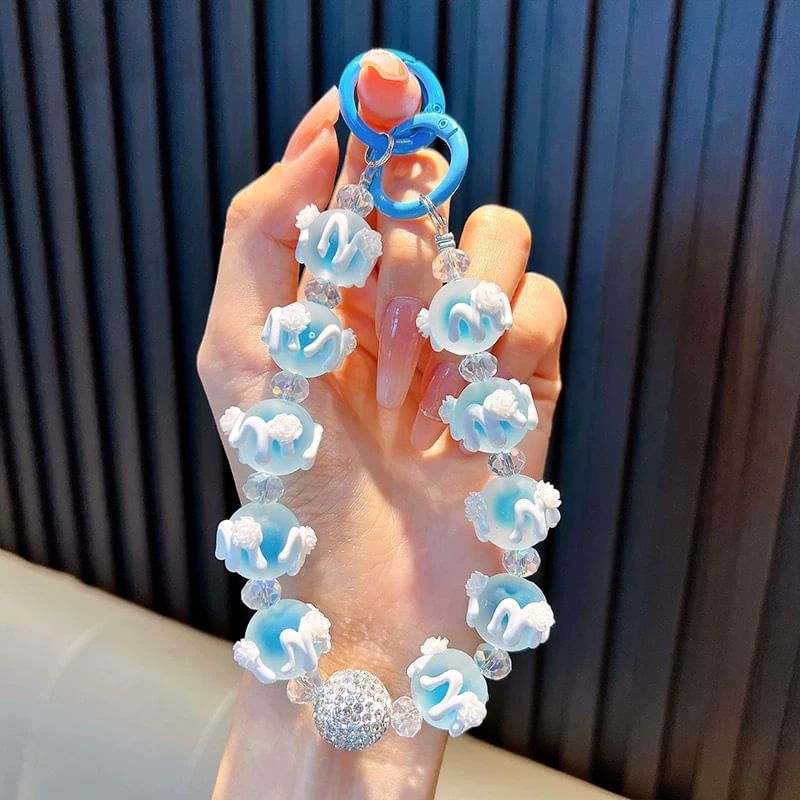 Bead Phone Rose Strap