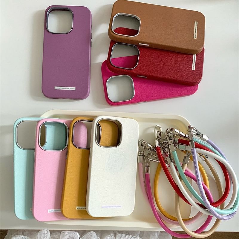 Phone Faux Case Leather Plain
