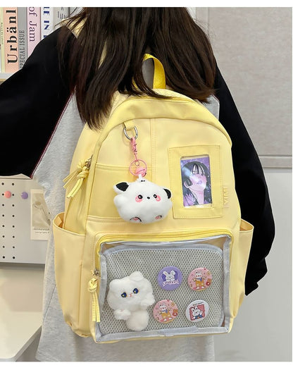 PVC Panel Nylon Laptop Backpack / Bag Charm / Badge / Set