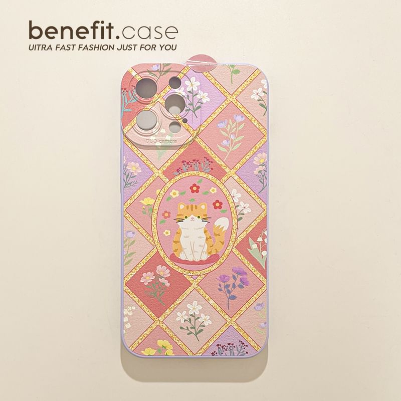 Phone Cat Case Floral