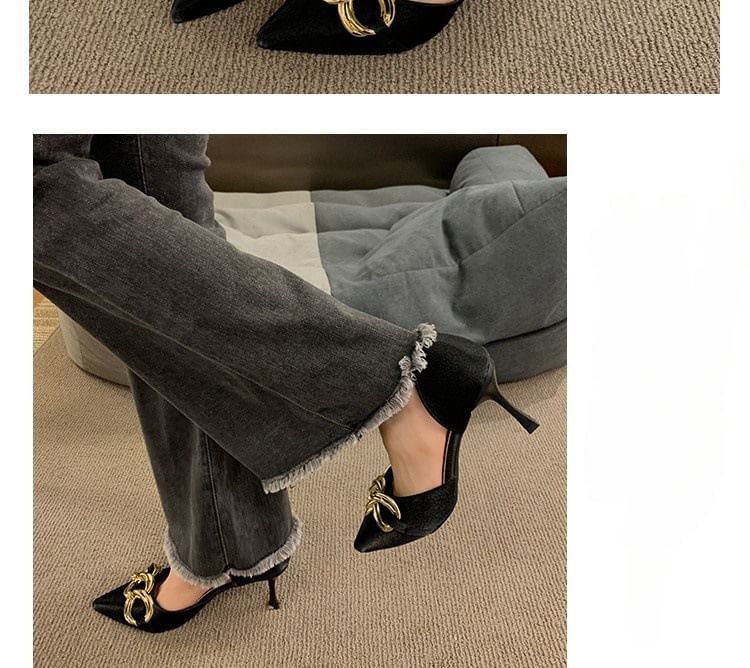 Sample Stiletto Pointed Toe Chained D'Orsay Pumps