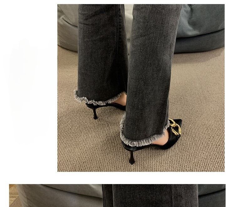 Sample Stiletto Pointed Toe Chained D'Orsay Pumps