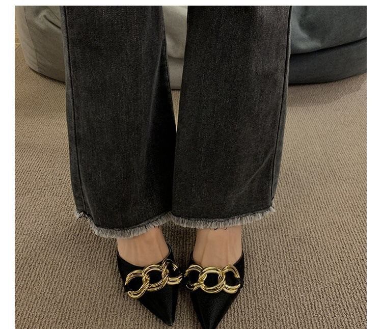Sample Stiletto Pointed Toe Chained D'Orsay Pumps