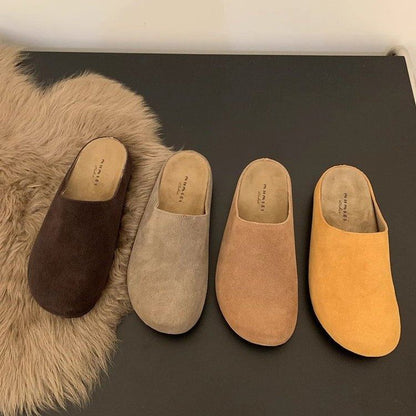 Plain Faux Mules Suede
