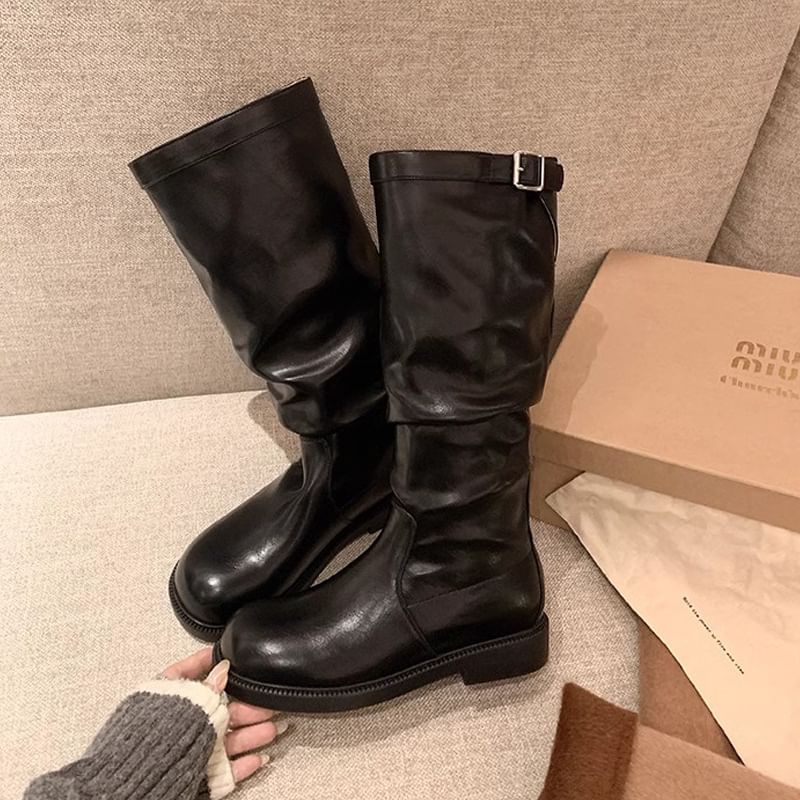 Mid Plain / Tall Calf Buckled Boots