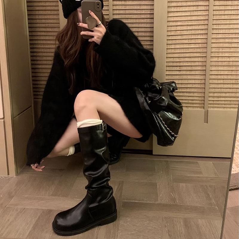 Mid Plain / Tall Calf Buckled Boots