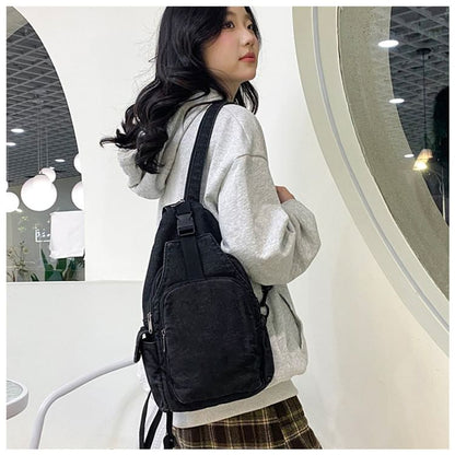 Buckle Denim Sling Bag