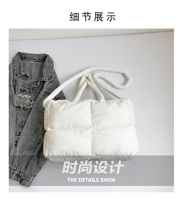 Tote Crossbody Puffer Bag Plain