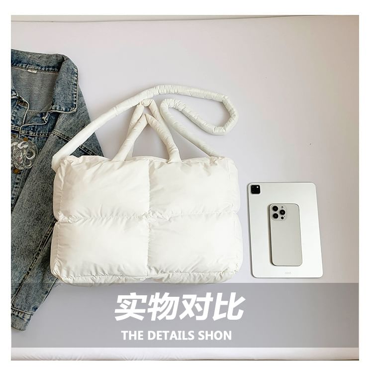 Tote Crossbody Puffer Bag Plain