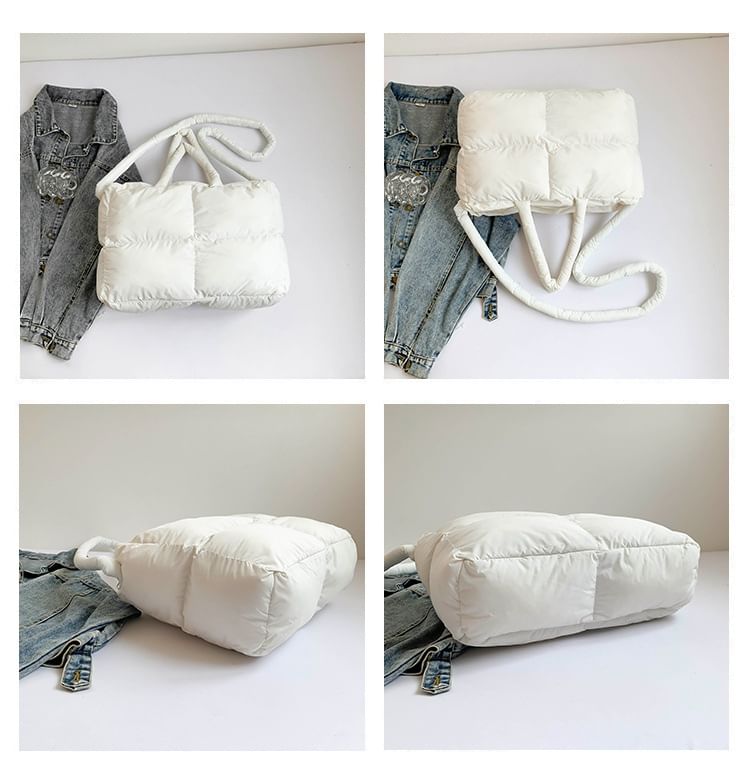 Tote Crossbody Puffer Bag Plain