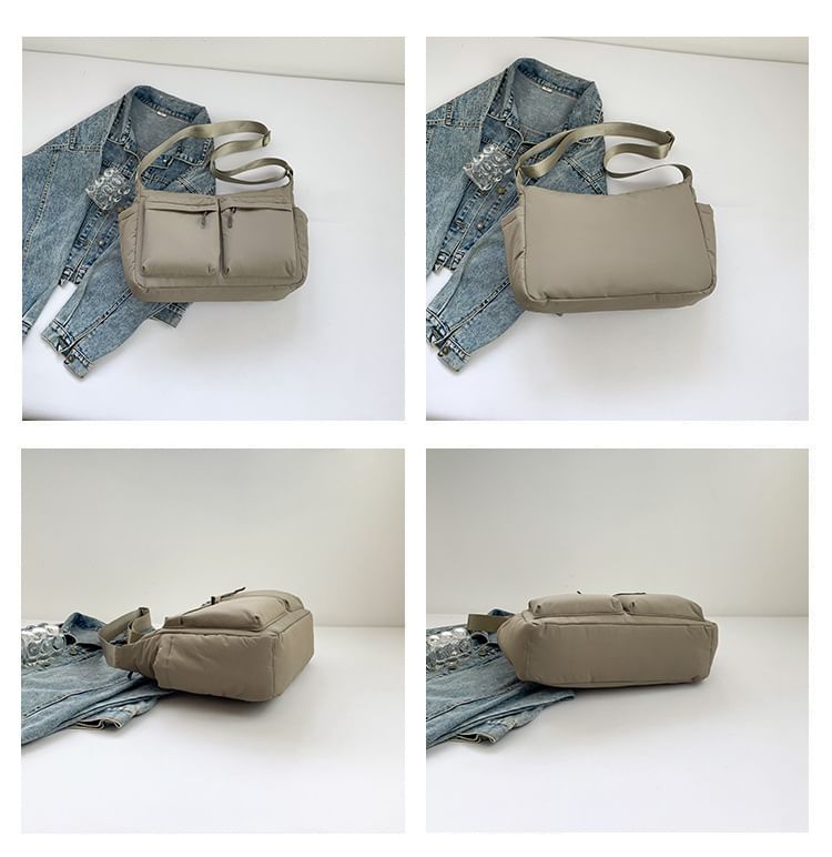 Nylon Plain Bag Messenger