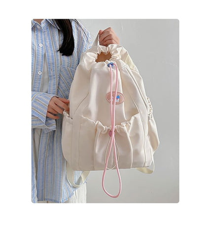 Sample Applique Drawstring Nylon Backpack