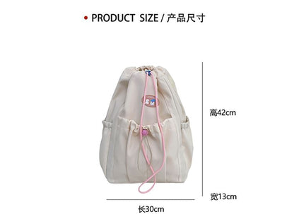 Sample Applique Drawstring Nylon Backpack