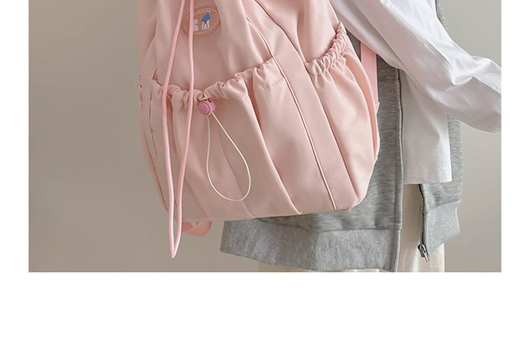 Sample Applique Drawstring Nylon Backpack