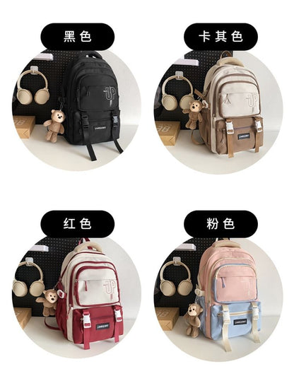 Sample Lettering Buckled Nylon Backpack / Bag Charm / Set