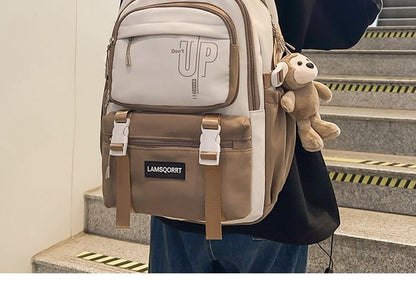 Sample Lettering Buckled Nylon Backpack / Bag Charm / Set