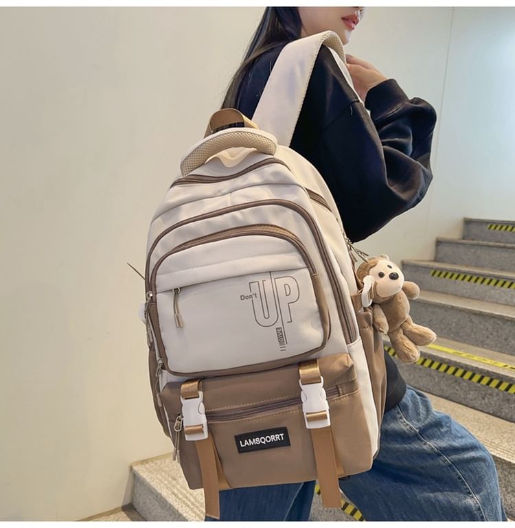 Sample Lettering Buckled Nylon Backpack / Bag Charm / Set