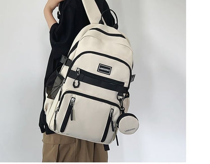 Wholesale Sample Set: Lettering Applique Nylon Backpack + Coin Purse